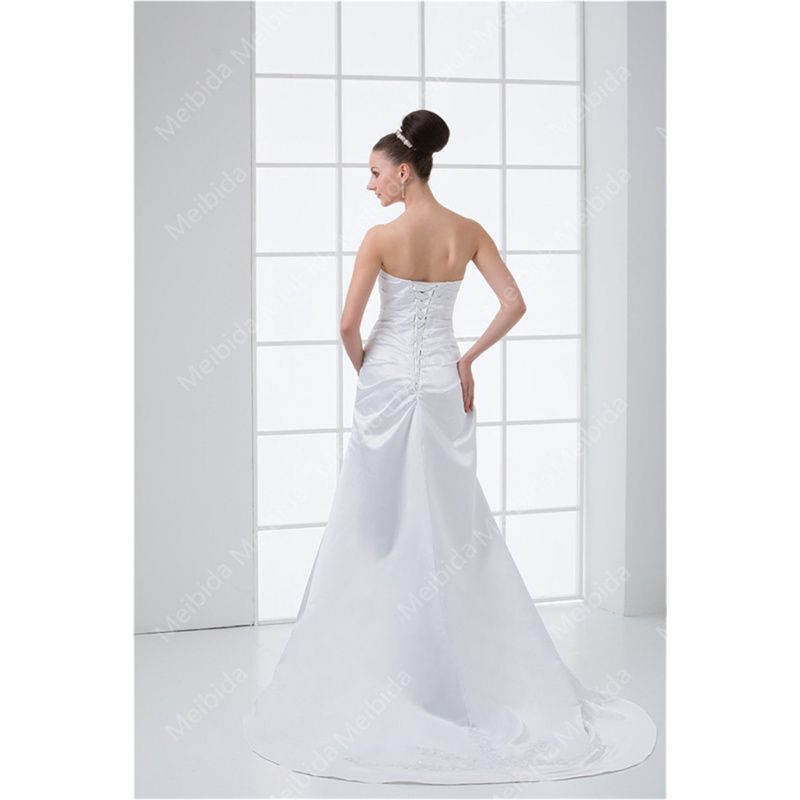 222 New Satin Bride Wedding Dress European and American Style Wedding Dress Formal Occasion Prom Party Dress Sewn Beads