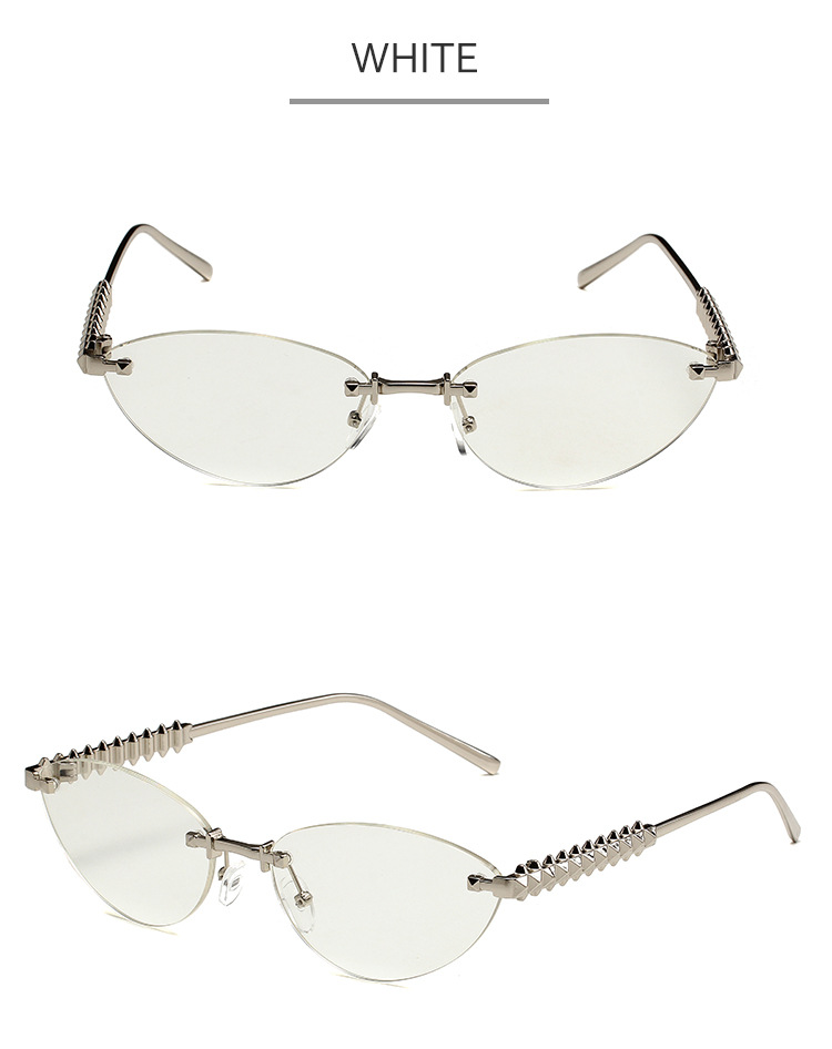 Óculos de sol cat eye para mulher e homem proteção uv sem aro_voghion.com