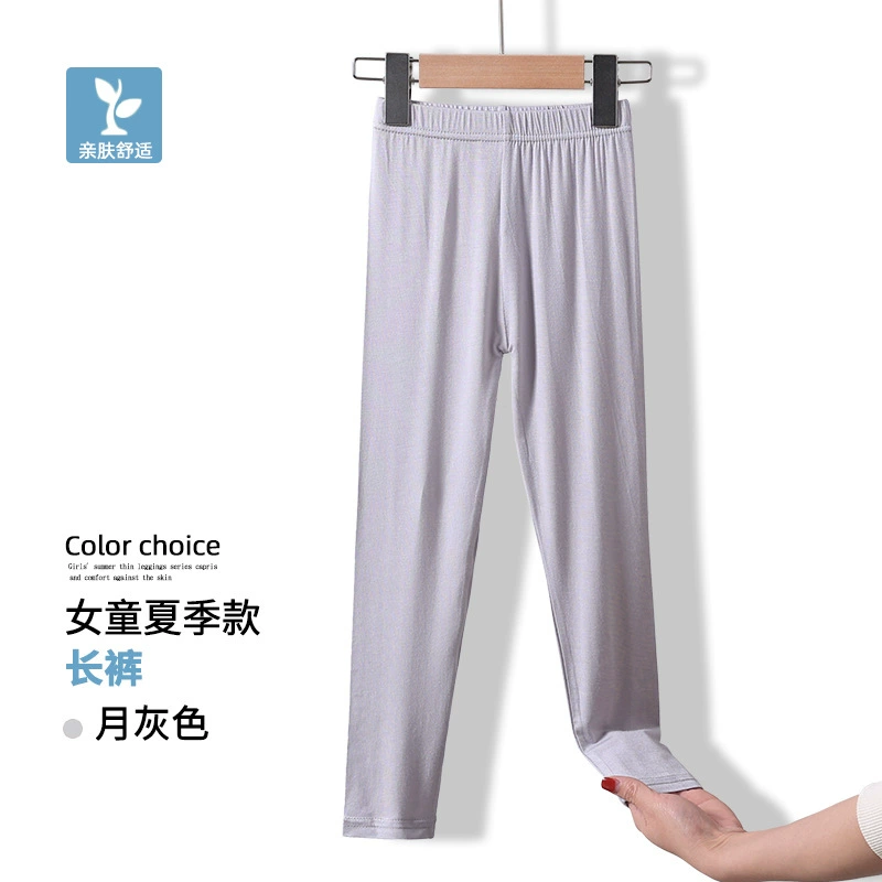 Summer leggings, black children's white colored trousers, for teenagers