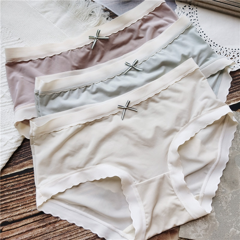 【80-125】1958 Nude Silky # Casual and Plaid Elasticity Good Milk Silk Mask Pants Low Waist Women's Panties 【80-125】1958 Nude Silky # Casual and Plaid Elasticity Good Milk Silk Mask Pants Low Waist Women's Panties