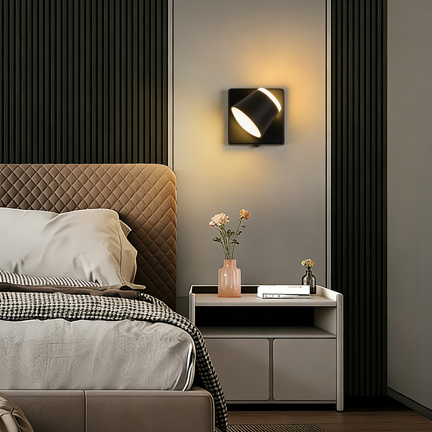 lámpara de pared de cama lámpara de pared de dormitorio lámpara de lectura escalera lámpara de pasillo simple italiana giratoria lámpara de pared de balcón 055L