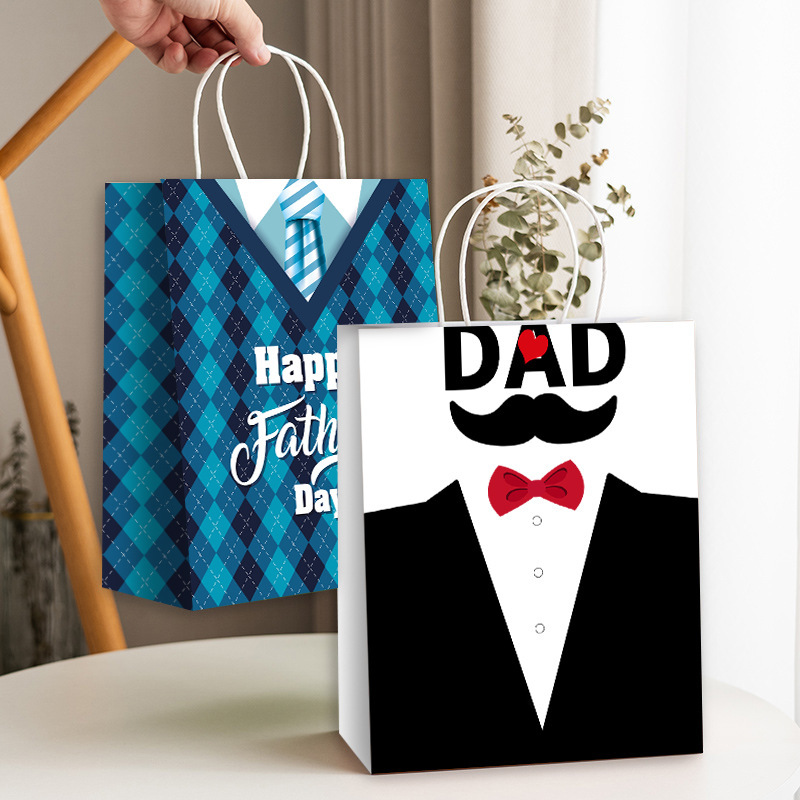 Father's Day Gift Bag for Dad Surprise Gift Packaging Bag Birthday Souvenir Handbag Clothing Gift Packaging