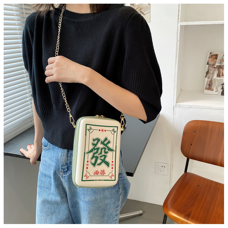 Fashion Mahjong Chain Square Messenger Bag display picture 8