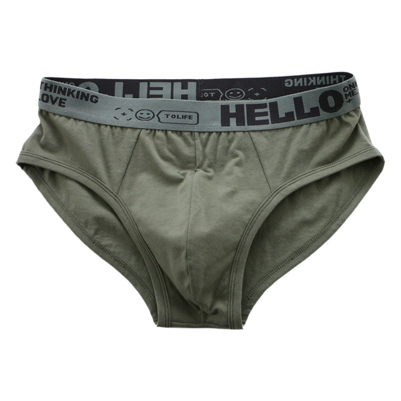 Артиллерийское однотонное мужское треугольное Мужское нижнее белье хлопковое нижнее белье трусы тренд личности поколение волос