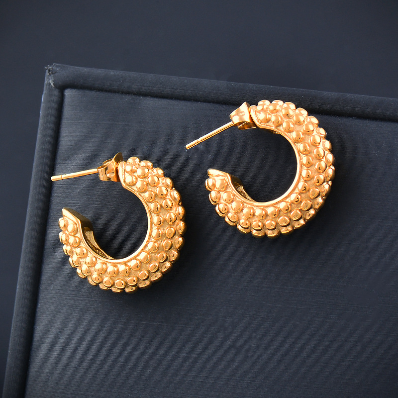 Simple Style Geometric Titanium Steel Gold Plated Earrings 1 Pair