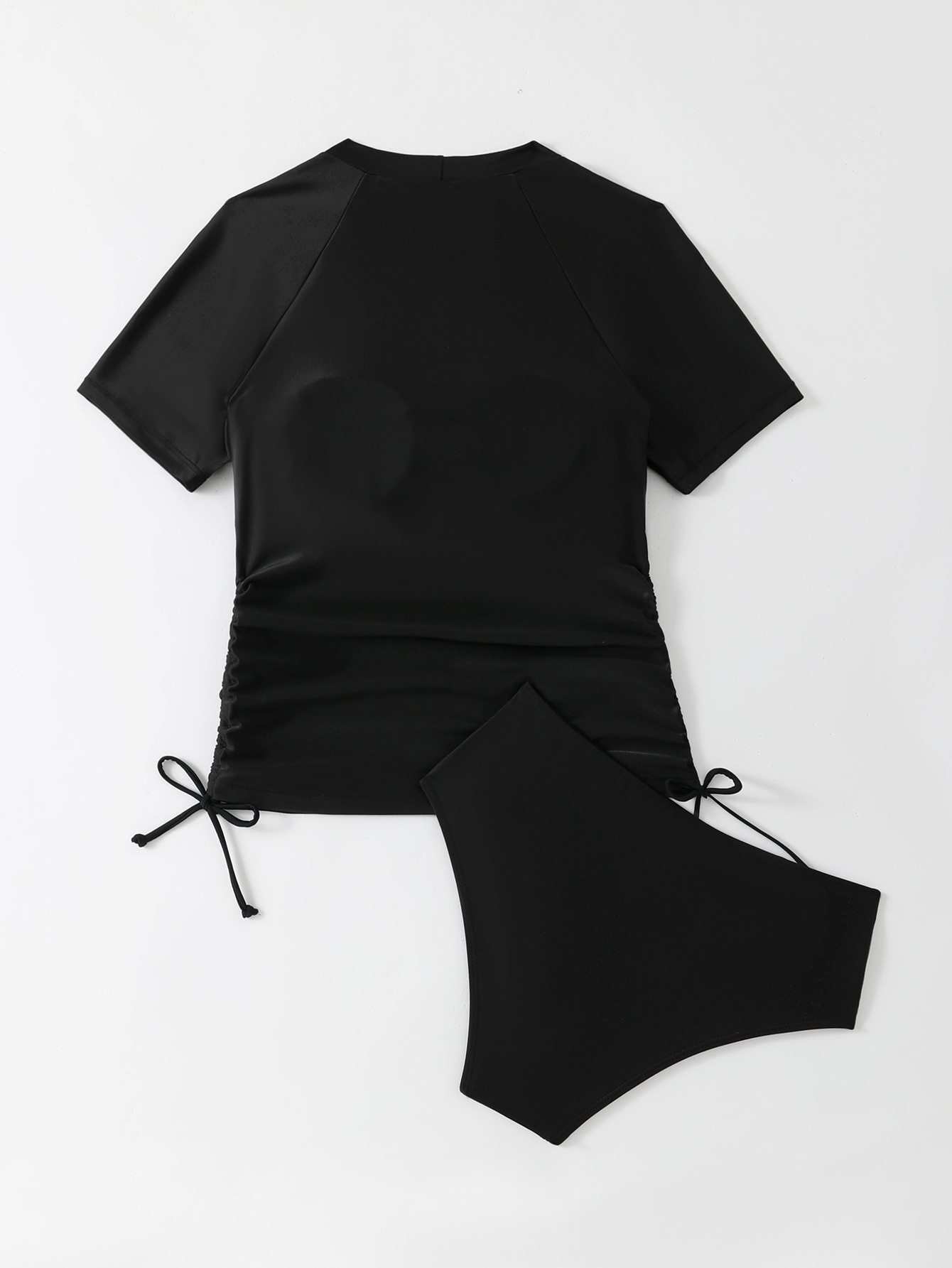 Women's Short Sleeved Conservative Bikini Set Sun Protection Suit_voghion.com
