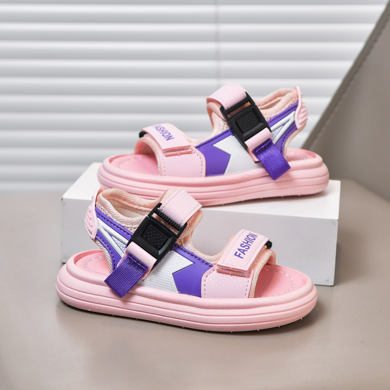 Sandalias para niños nuevo verano 2025 zapatos de playa deportivos y de ocio para niños y niñas sandalias antideslizantes de suela suave para niños y niñas