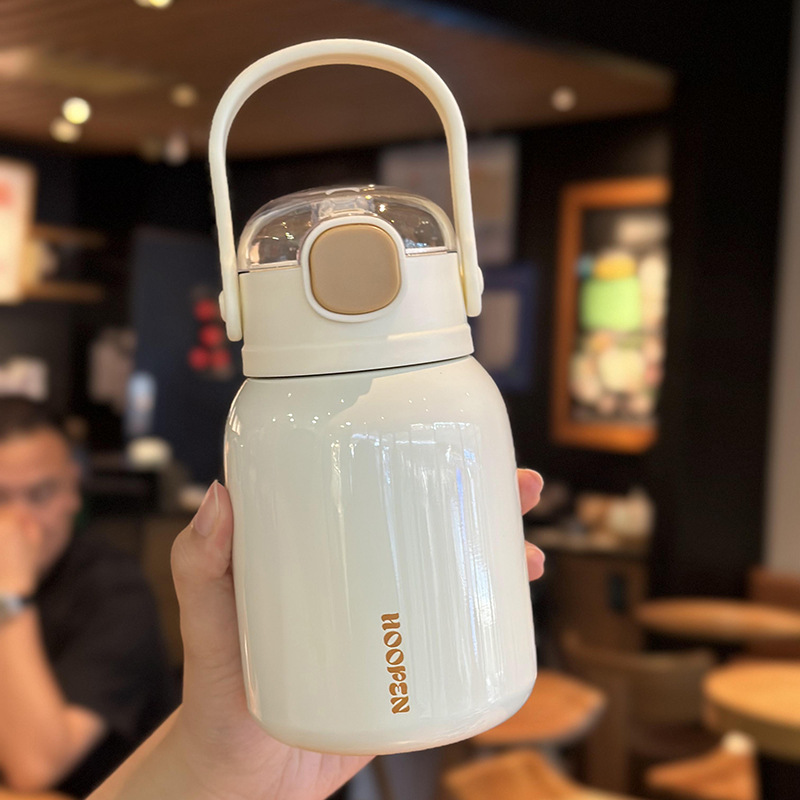 Taza de aislamiento de calor para niños, taza de paja para mujeres, taza de agua para niños portátil a prueba de caídas, taza de agua para estudiantes