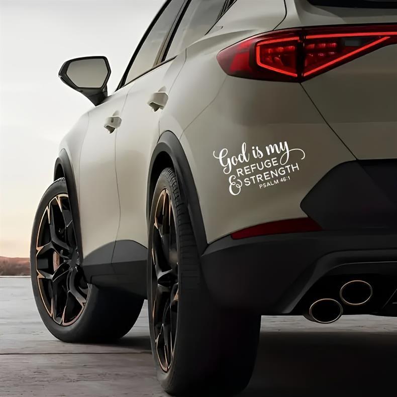 God Is My Refuge And Strength Psalm Waterproof Vinyl Sticker_voghion.com