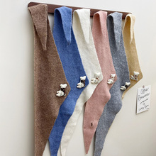 可爱立体小兔子儿童三角披肩 萌趣造型秋冬保暖装饰针织领巾批发