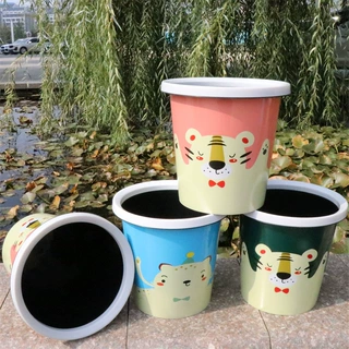 加厚塑料大号带压圈卡通垃圾桶 加深卫生收纳桶 无盖耐摔垃圾纸篓