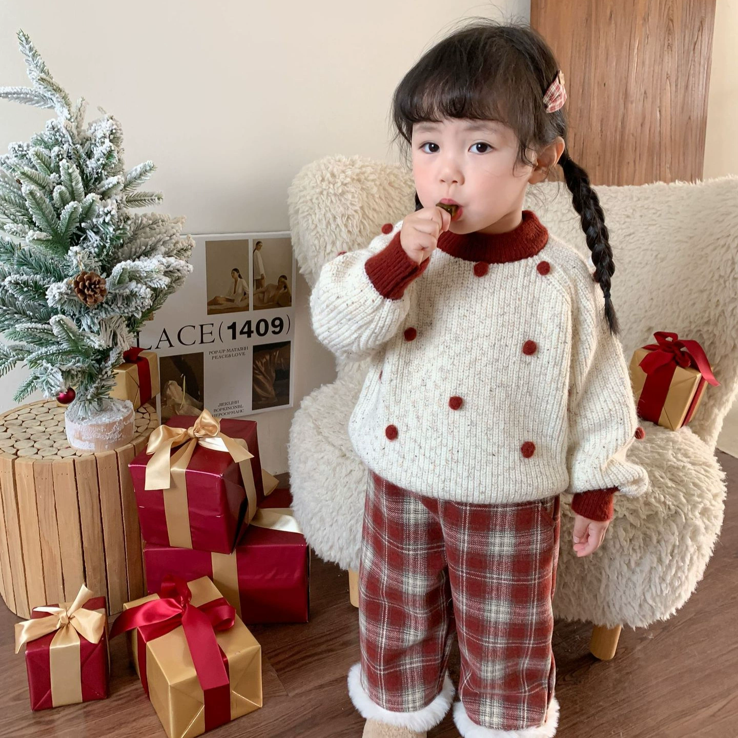 Children's knitted body-friendly demi-season sweater for princess, western style, Korean style