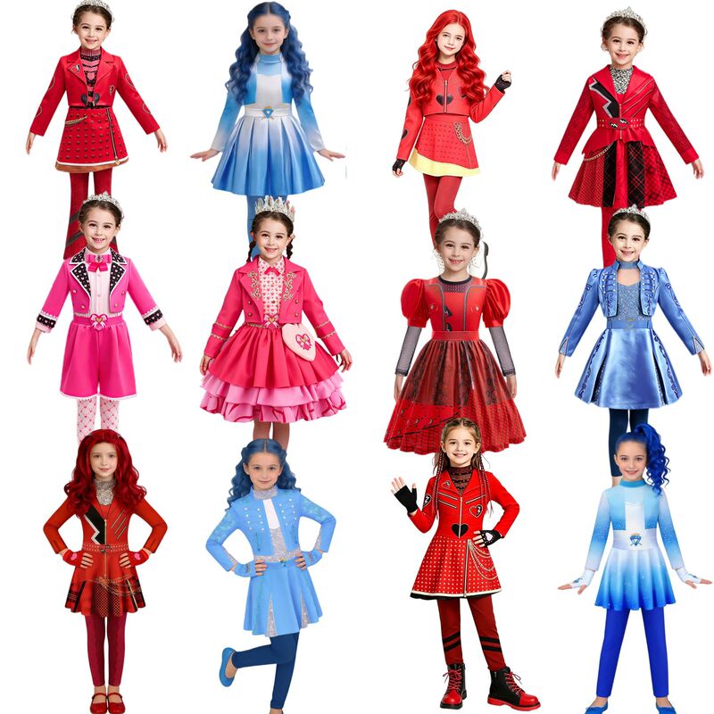 2026 New Product: Foreign Trade Halloween Movie Little Red Riding Hood Style Children's Dress Set Performance Costume