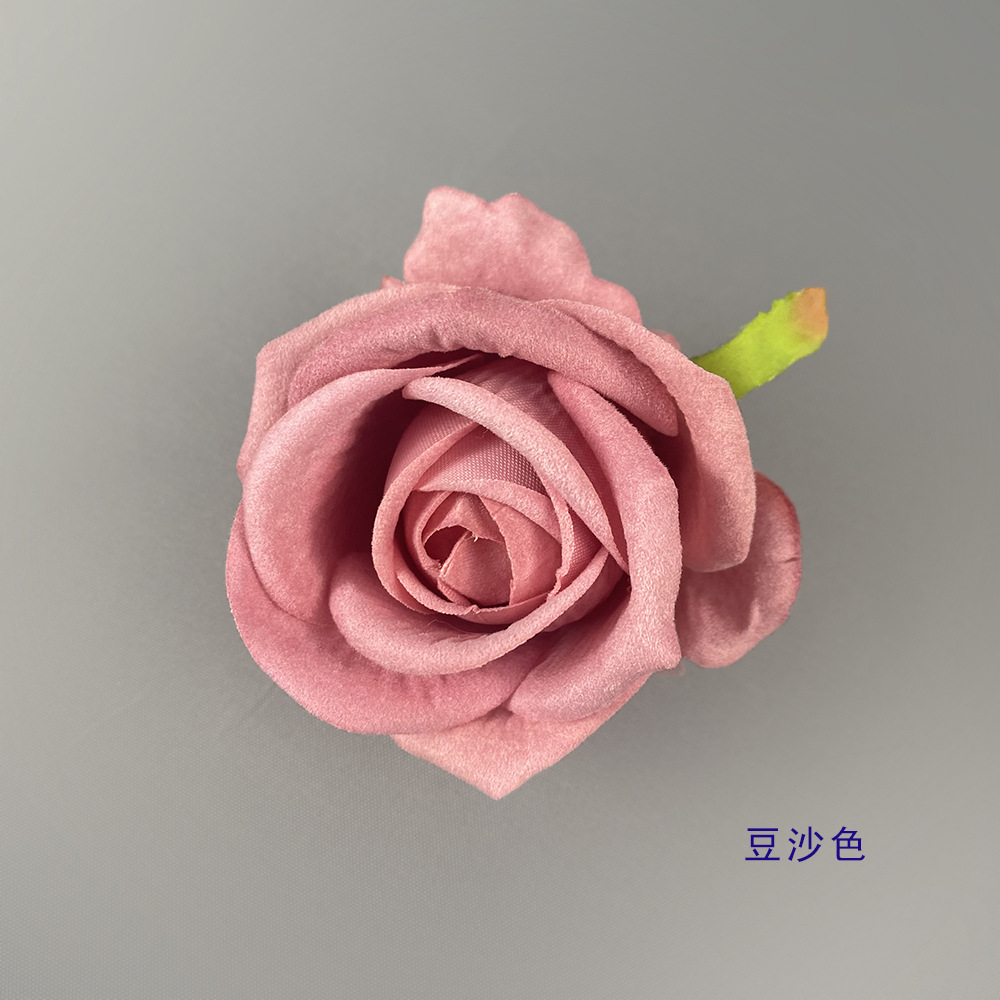 Simulación mini tela de terciopelo de diámetro de 7cm de rosa de alta simulación de cabeza de flor flor flor de pared flor de muñeca flor