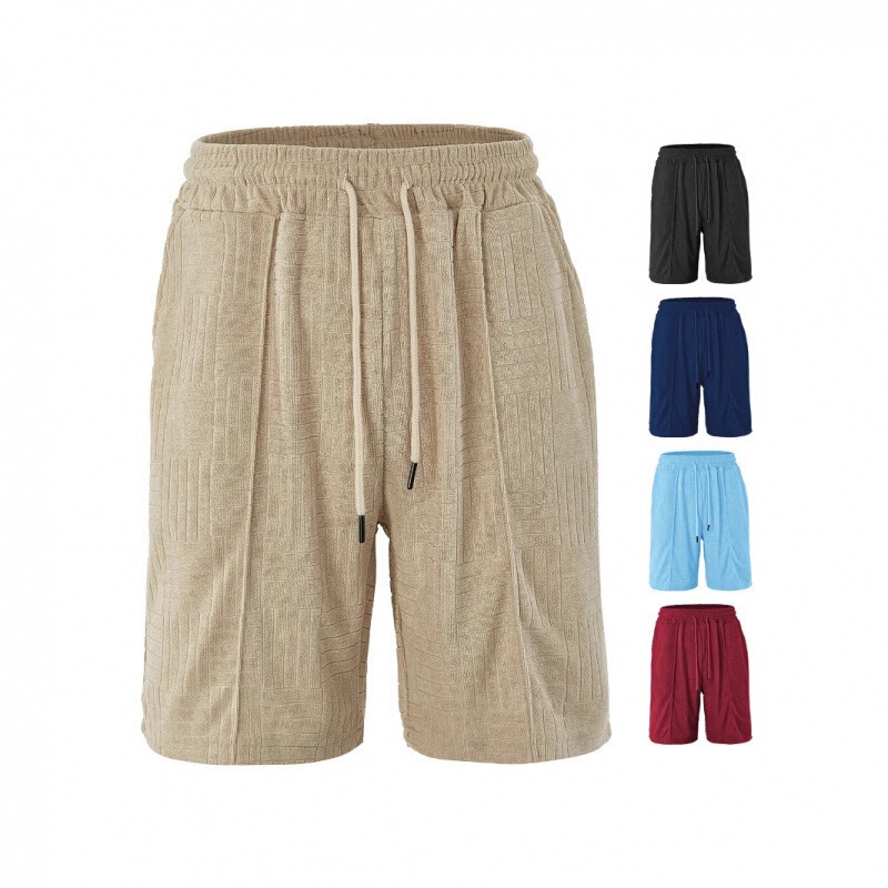 Cross-Border Men's Clothing European and American Tk Summer Fashion Sports Casual Loose Breathable Towel Jacquard Fabric Sweat-Absorbent Men's Shorts