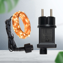 銅線燈串插電款 dc3v直流低壓亞馬遜聖誕裝飾銅絲星星燈 led燈串