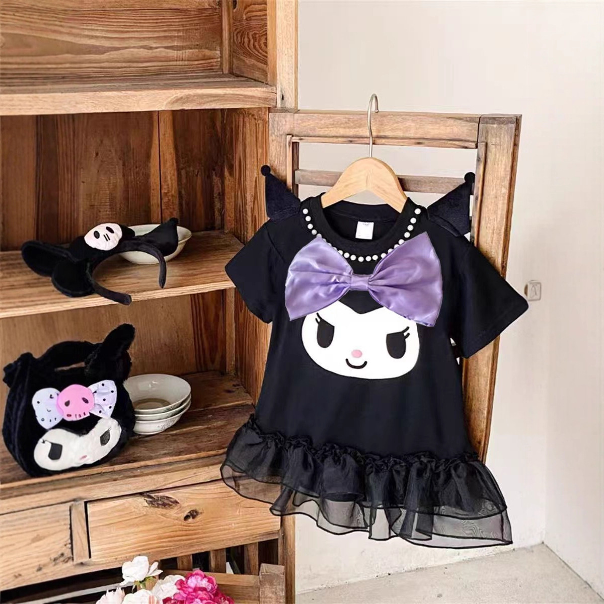 Kulomi children's princess cartoon short sleeve 2025 new girls summer baby cute foreign style three-dimensional dress