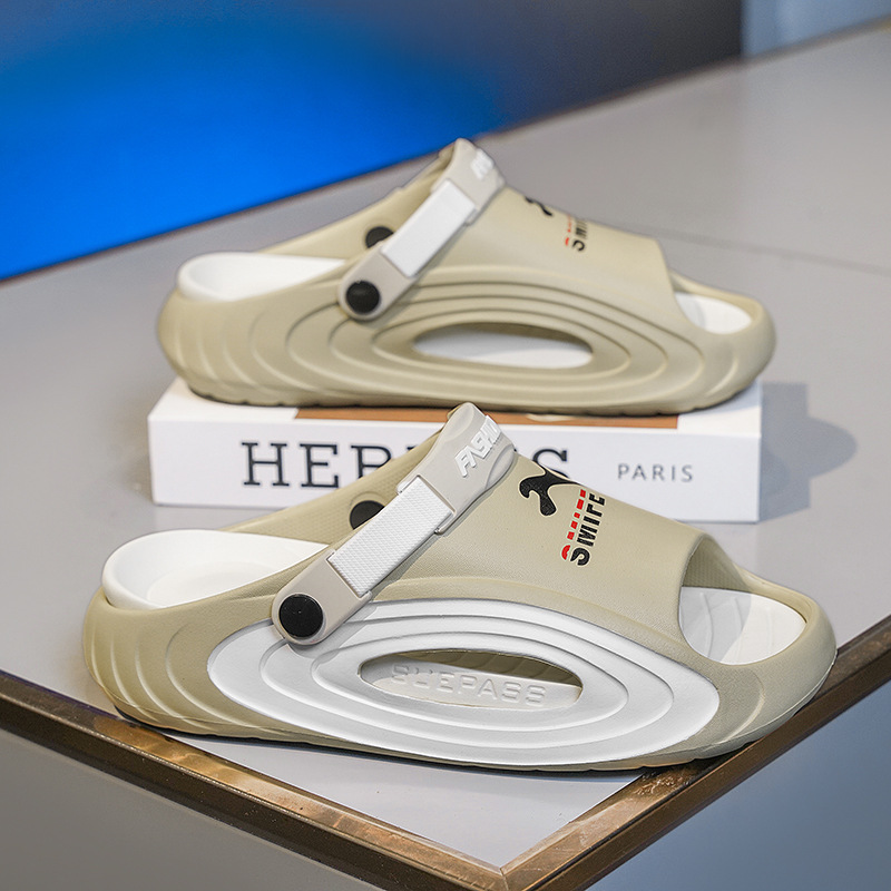 Pantuflas hombre verano al aire libre deportes y ocio suela gruesa sensación de pisar mierda antideslizante talla grande 46 playa vacaciones de playa chanclas