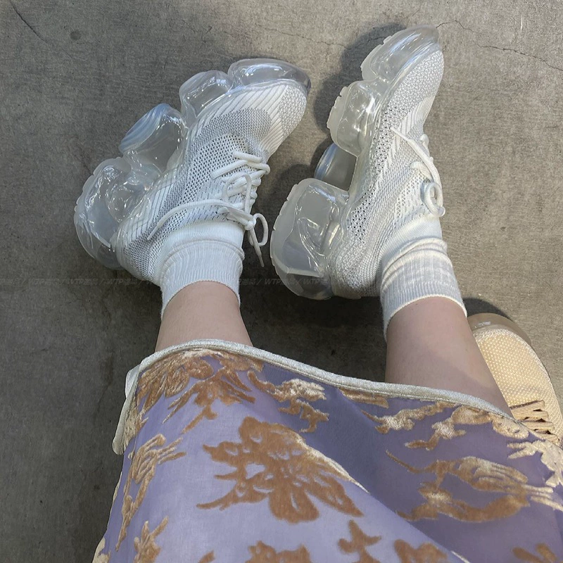 Японский авангардный бренд Grouds Moopie, модные футуристические туфли на эластичной вязке на толстой подошве с воздушной подушкой, увеличивающие рост