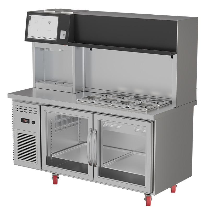 Máquina de té de leche inteligente automática con cadena comercial de la misma consola de operación multifuncional en un solo equipo completo de tienda de té de leche