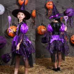 ハロウィーンの子供服の女の子のお姫様のスカート