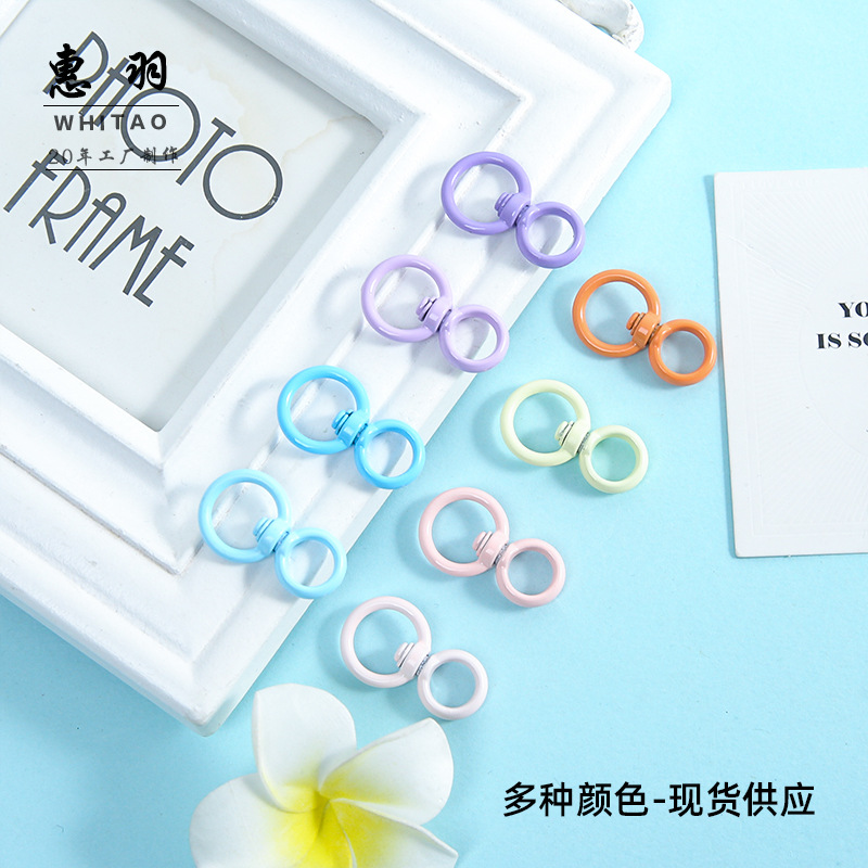 彩色旋转万向扣锌合金饰品配件钥匙扣DIY挂件五金手工材料批发