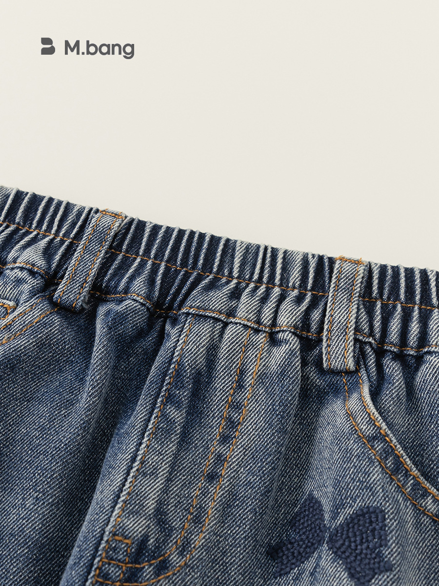 Pantalones Largos de Mezclilla para Niñas Youbao, Primavera 2026, Nuevo Estilo, Pantalones Rectos con Lazo para Niñas