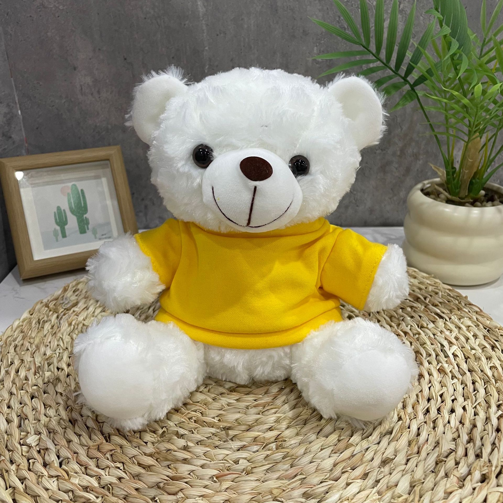 Teddy Bear se puede imprimir LOGO evento de vacaciones muñeca regalo para el hogar adornos de escritorio abrazar juguetes de peluche