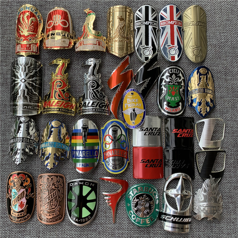 Bicycle Road Mountain Bike Metal Stickers Reflective Signs Head Tube Label Accessories Waterproof Aluminum Alloy Production
