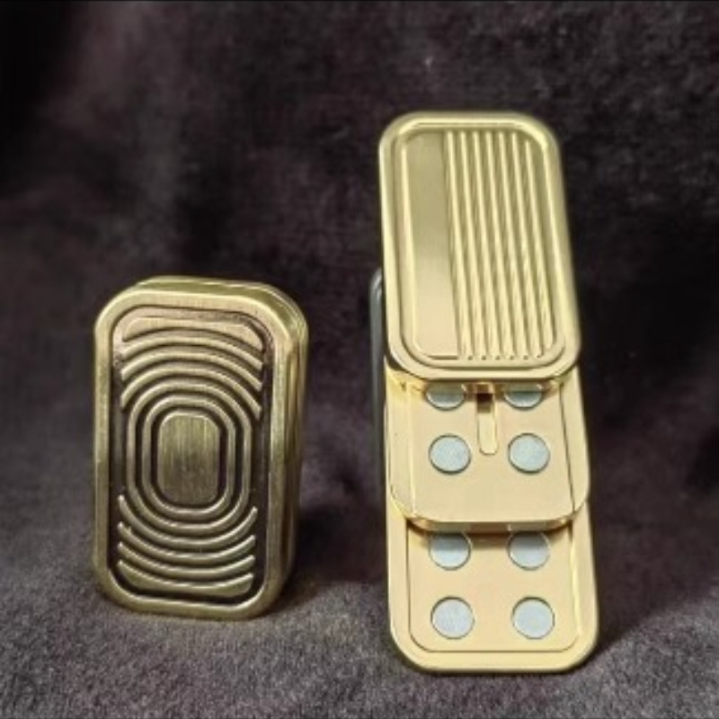 Transfronteriza descompresión juguete metal dedo Gyro EDC push Tarjeta de tres capas onda de sonido magnética descompresión juguete EDC pop moneda