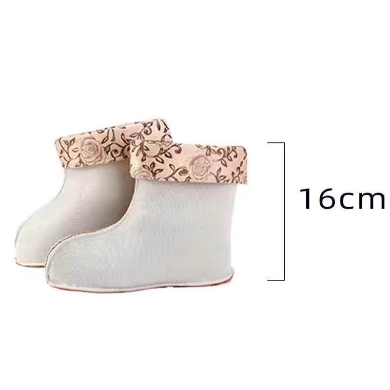 Comercio exterior zapatos de lluvia de color sólido para mujeres adultas al aire libre bosque lluvioso a prueba de agua anti-deslizante zapatos de agua de lana calentamiento botas de lluvia