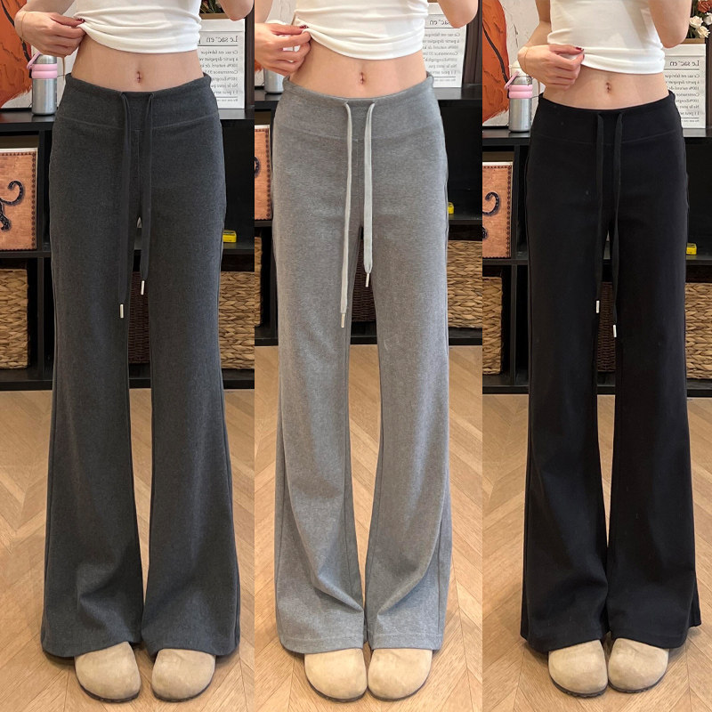 Gray flared yoga pants for women, summer thin 2026 new model, high-waisted, slimming, petite lulu fitness sports pants Gray flared yoga pants for women, summer thin 2026 new model, high-waisted, slimming, petite lulu fitness sports pants