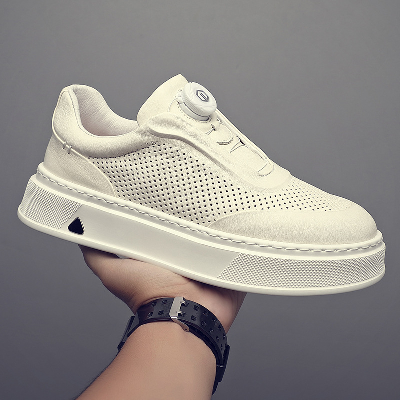 First-Layer Cowhide Men's Mesh Breathable Sports Casual Sneakers New Genuine Leather White Slip-On Men's Shoes Trendy Shoes First-Layer Cowhide Men's Mesh Breathable Sports Casual Sneakers New Genuine Leather White Slip-On Men's Shoes Trendy Shoes