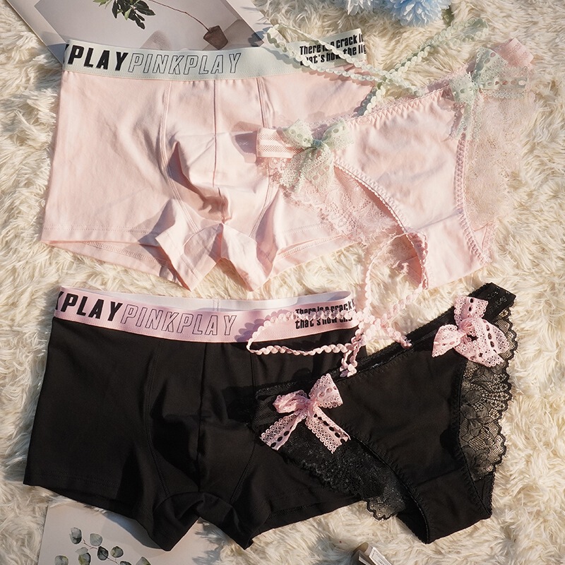 [A generation of hair] 2 pairs of couples underwear a man and a woman sexy pure cute lace underwear suit