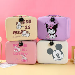 Large Capacity Makeup Bag Popularity Pull-along Suitcase Lock Multi-functional Makeup Box Portable Shoulder Bag Cosmetic Storage Box Korean Version