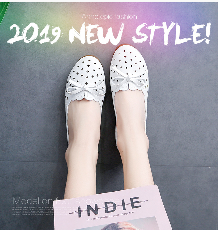 Mary Jane shoes women's flat shoes women's shoes and summer models shallow mouth one pedal lazy shoes breathable hollow women's single shoes_voghion.com
