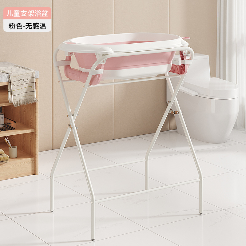 Bañera Infantil con Soporte Plegable de Plástico para Baño de Bebés y Mascotas image 13