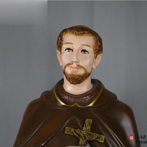 160cm San Francisco cinco heridas adornos santos Mirando la estatua de vidrio FRP decoración de la iglesia doméstica