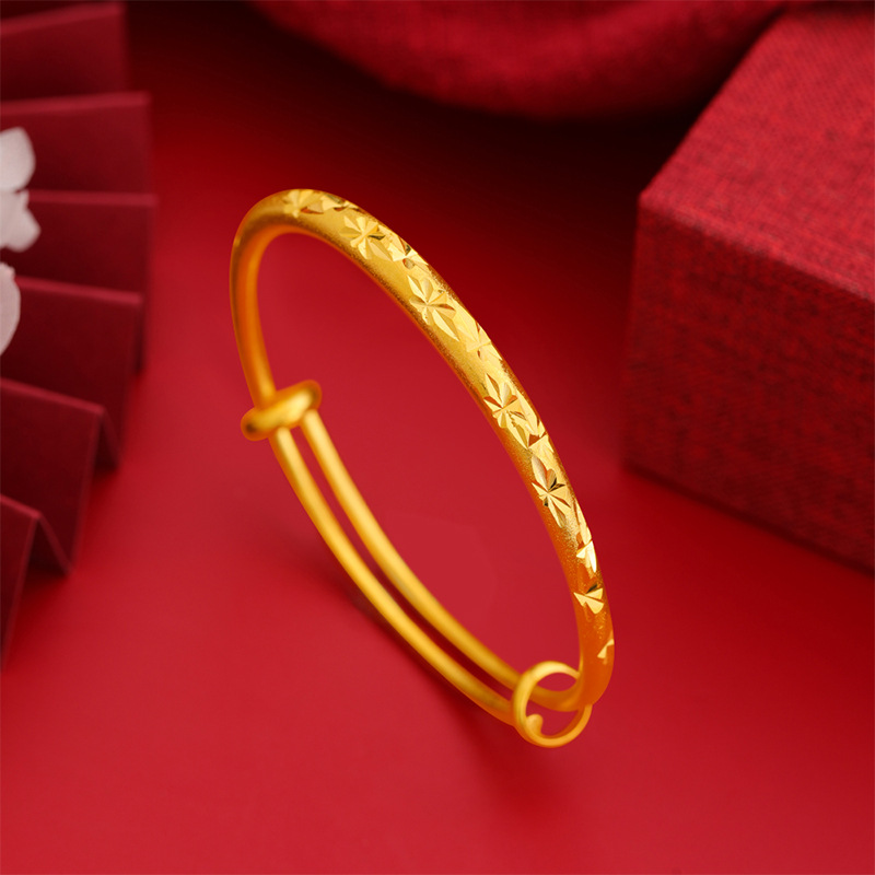 Pulsera de oro de arena estrellado Push-Pull pulsera antigua aleación de cobre joyería imitación pulsera de oro accesorios de la venta caliente Nuevo