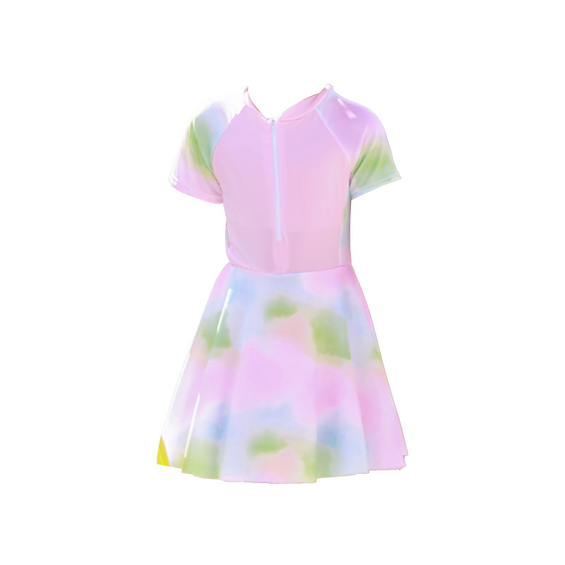 Traje de baño para niños nuevo estilo niña verano princesa de una pieza traje de falda conservadora niño lindo niña nadando al por mayor