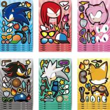 CM2304025刺猬索尼克儿童动漫亲子互动益智手帐拼图DIY脸贴贴纸