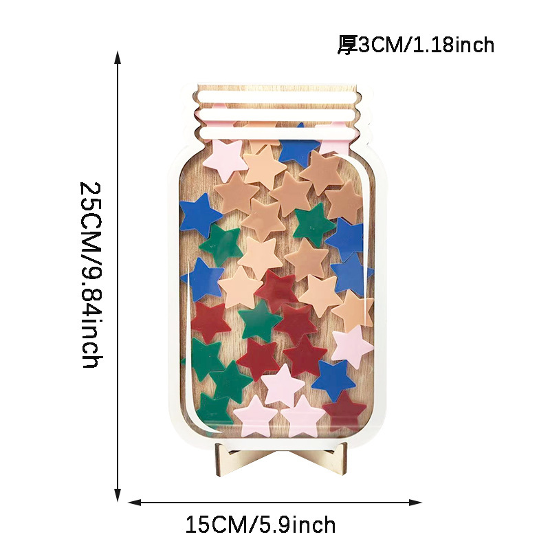 国境を越えた木製工芸品木製スターウィッシングボトル子供の学習ご褒美瓶スターチップ瓶装飾品卸売|undefined