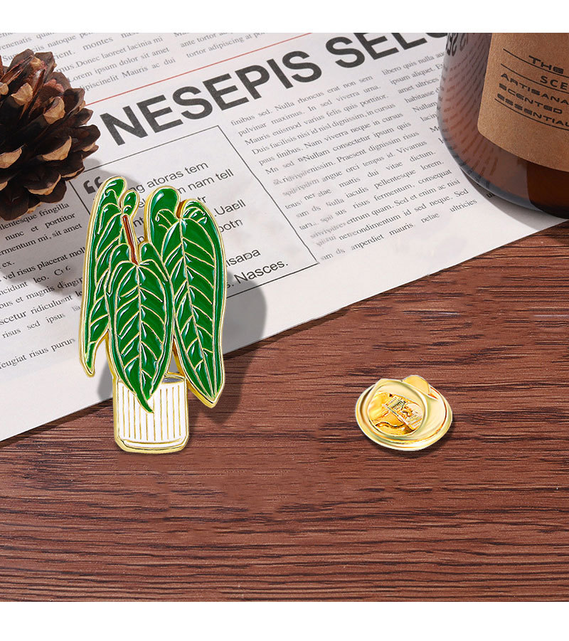 8g Weight Brooches Classification Alloy Material Leaf, Plant Pattern Enamel Craft Cartoon Style Cute Sweet Pin Leaf Plant Alloy Enamel Unisex Brooches 1
