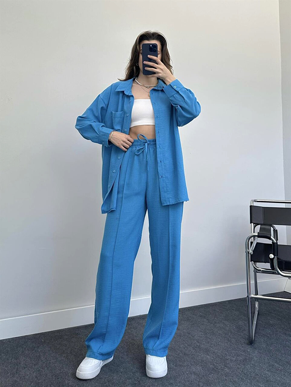Completo due pezzi elegante con camicia e pantaloni donna_voghion.com