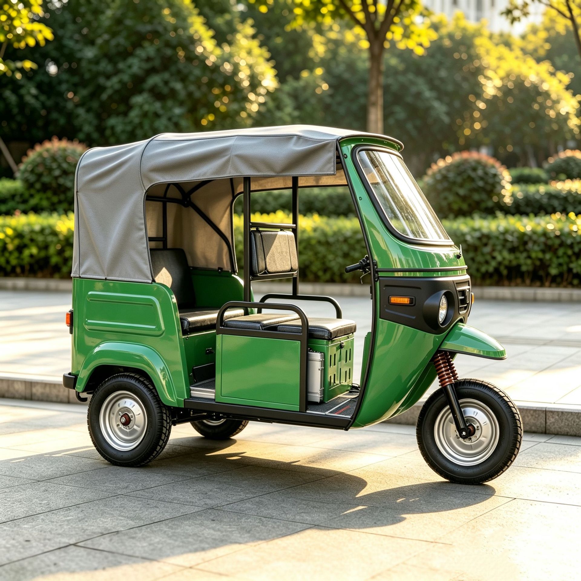 Tuk-tuk with sunshade and canopy for passenger transport, exported for passenger-carrying operations, stable body, adaptable for short-distance passenger transportation
