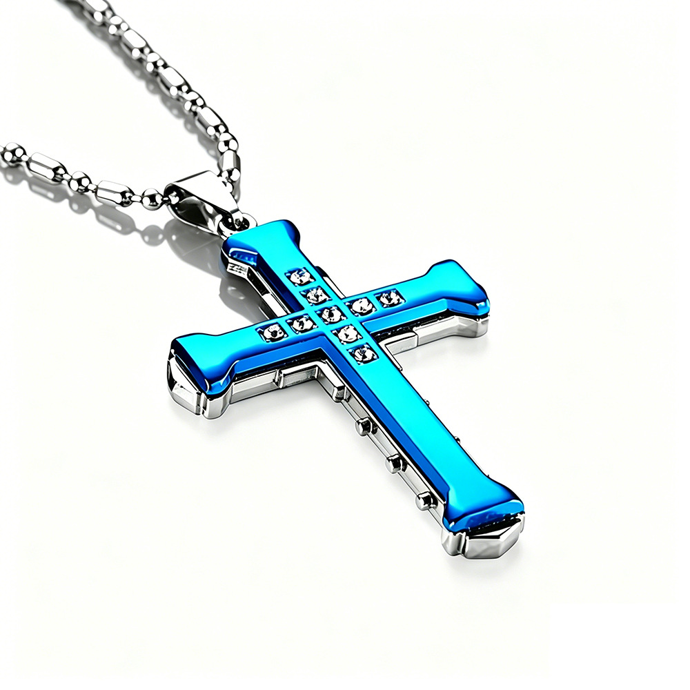Collar con Cruz de Múltiples Diamantes 2026, Joyería de Moda, Estilo Coreano, Colgante para Hombre, Accesorios Modernos para Hombre, Éxito de Ventas en Taobao, Venta al por Mayor image 11