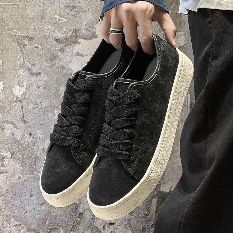 Niche Sneakers Men's New Breathable Nubuck Leather Versatile Sports Casual Shoes for Teenagers and Students Trendy Shoes C-1590