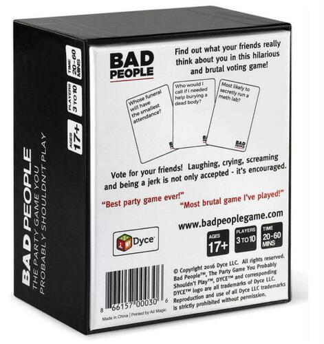 BAD PEOPLE Bad People Game Full English Card Game Family Party Board Game