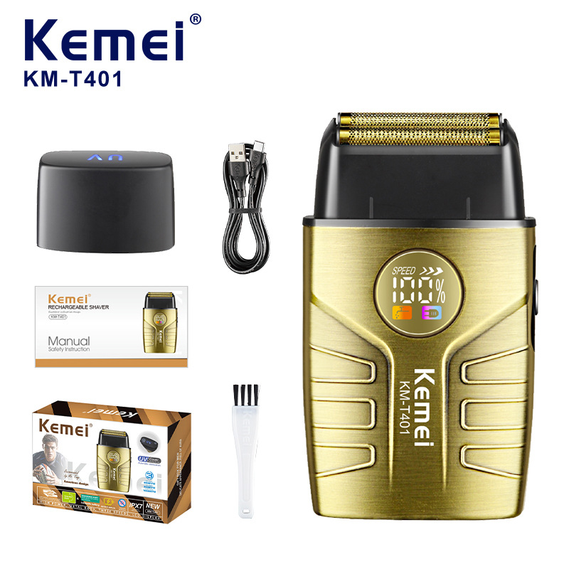 Komei afeitador compacto portátil KM-T401 afeitador recíproco eléctrico ultra limpio UV afeitador de hombre