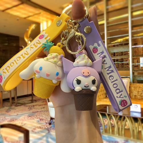 Ice cream Sanrio cartoon keychain cute Melody girls bag pendant car key chain small gift